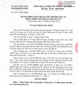 Chấp thuận của dự án at riverside Thuận An